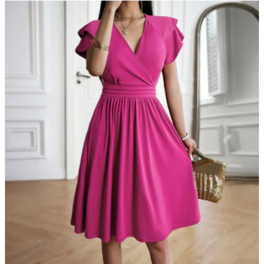 Women's Elegant A Line Wrap Dress | Midi