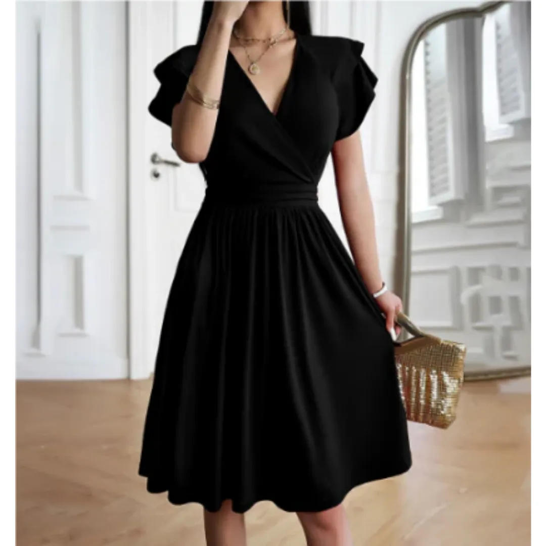Women's Elegant A Line Wrap Dress | Midi