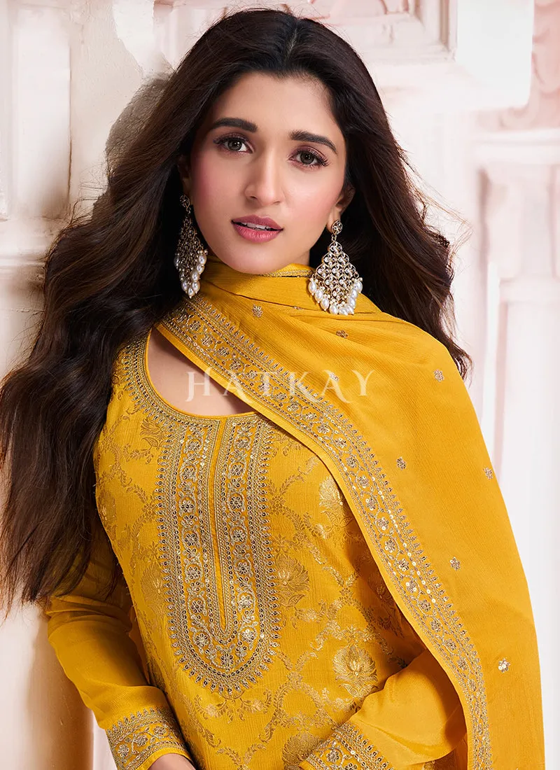 Yellow Embroidery Pakistani Suit