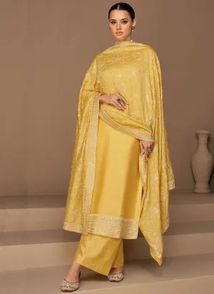 Yellow Sequence Embroidery Salwar Kameez