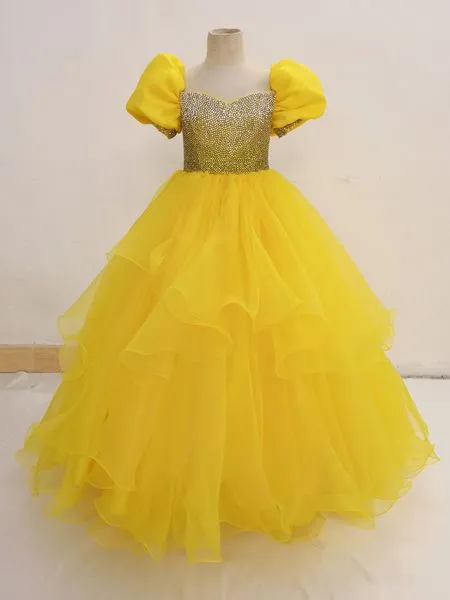 Young Girls Glitz Beaded Bodice Evening Gown