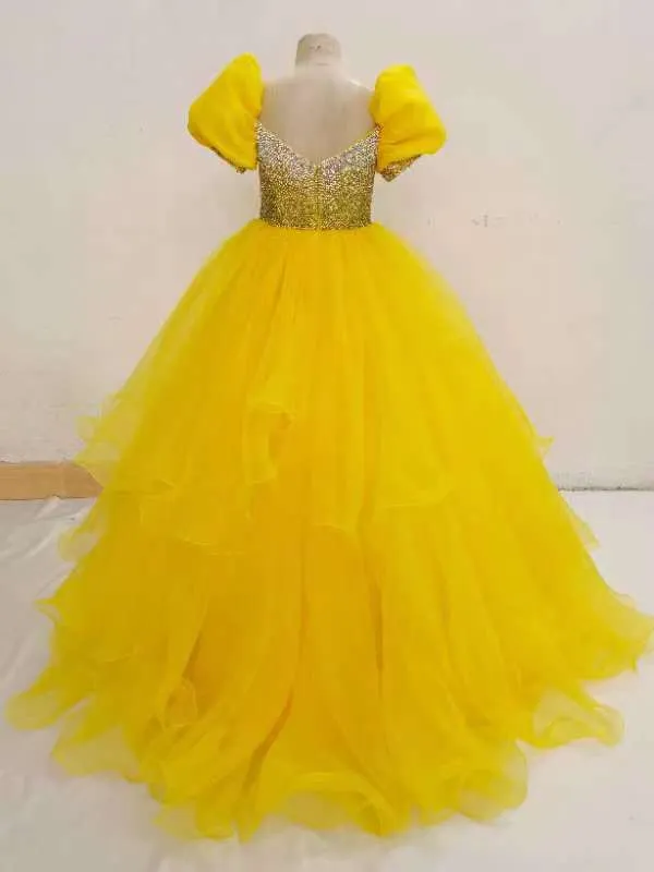 Young Girls Glitz Beaded Bodice Evening Gown