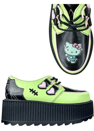 YRU Shoes x Hello Kitty Super Kreep Frankie Creepers Green