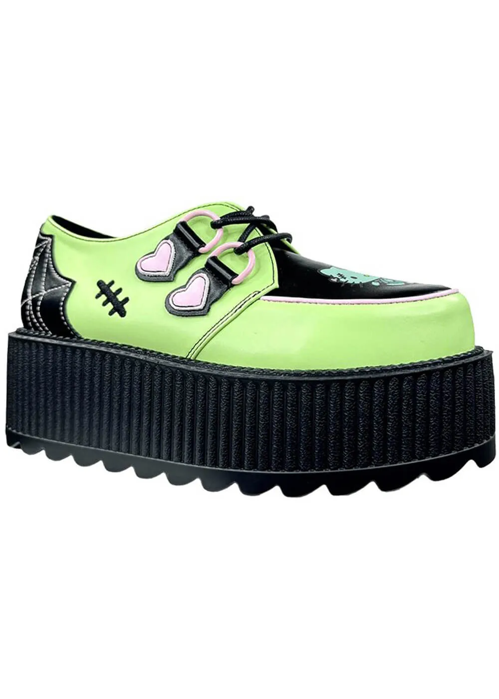 YRU Shoes x Hello Kitty Super Kreep Frankie Creepers Green