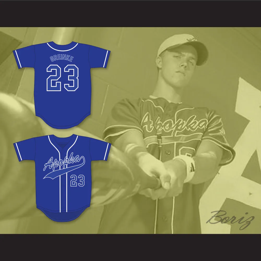 Zack Greinke 23 Apopka High School Darters Blue Baseball Jersey 2